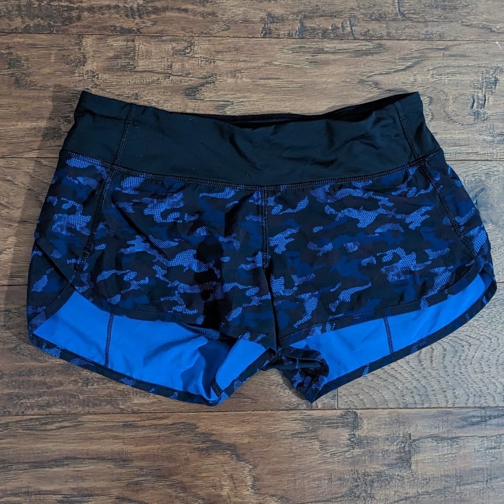 lululemon athletica Black and Blue Athletic Shorts